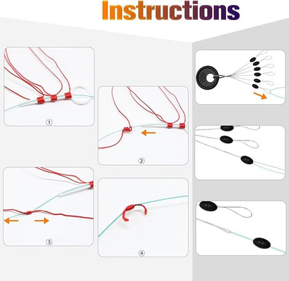 Dovesun 20pcs Slip Fishing Bobber Fishing Float Slip Fishing Rig Rubber Bobber Stoppers for Crappie Panfish Walleyes Trout Bass Fishing