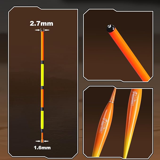 Fishing Bobbers, Light up Bobbers Night Fishing, Fishing Floats, Glow in The Dark Bobbers, Slip Bobbers for Fishing, Day or Night Fishing Gear, Deep Stillwater(3-6 Meters)