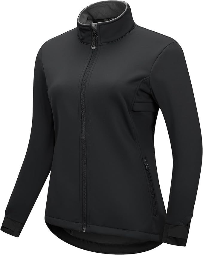 33,000ft Women's Waterproof Fleece Running Jacket Zip Up Athletic Winter Cold Weather Workout Cycling Track Jackets