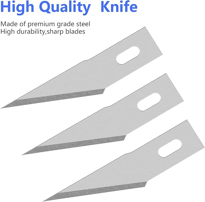 100 Pack Craft Hobby Blades #2 Craft Knife Blades Refill Hobby Knife Replacement Blade with Storage Box for Art and Crafting Scrapbooking Supplies Cutting Caving Stencil