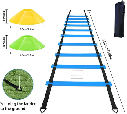 20FT Agility Soccer Ladder Cones for Training Equipment As Gifts for Boys