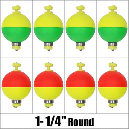 XFISHMAN Weighted-Bobbers-for-Fishing-Floats-Bouy Slip Bobber Fishing Corks Kit Crappie Bluegills Panfish Catfish Hand Made Foam Float 1 Inch 2 in 8-12 Pack