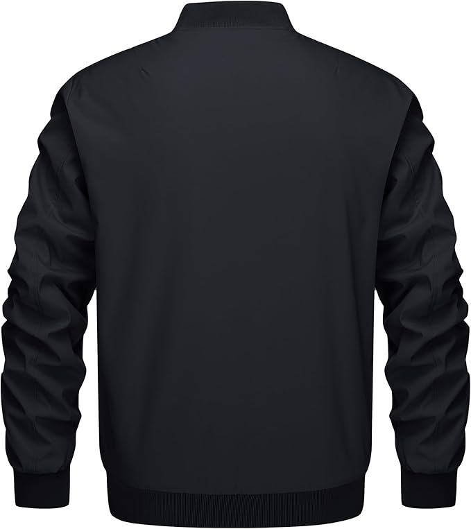 KEFITEVD Men's Jacket Casual Windproof Bomber Jackets Full Zip Windbreaker Warm Winter Padded Coats