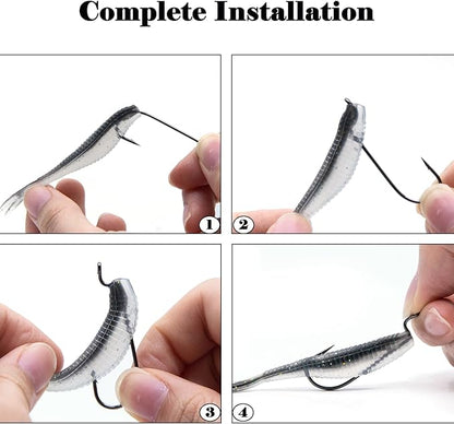 EWG Hooks for Bass Fishing,50Pcs/100Pcs Texas Carolina Rig Hooks Worm Hook Weedless/Inline for Soft Plastic Baits Saltwater