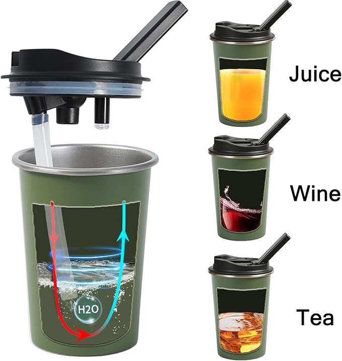 Portable Stainless Steel Coffee Cup with Ceramic Bowl & High-Temperature Silicone, Stainless Steel Water Mug Fashion Design For Concealed Gatherings (Yellow)