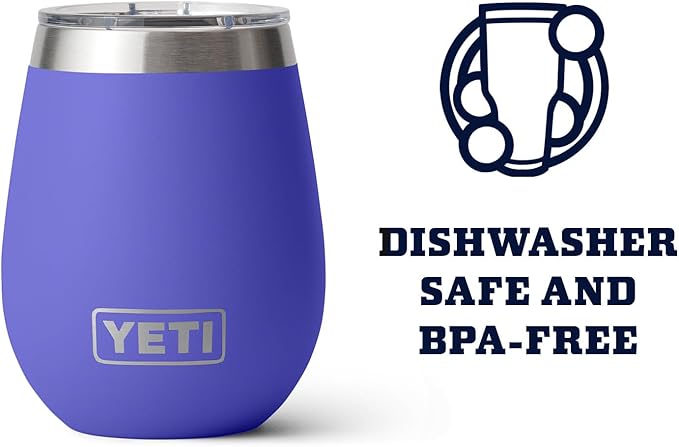 YETI Rambler 10 oz Wine Tumbler, Vacuum Insulated, Stainless Steel with MagSlider Lid, Ultramarine Violet