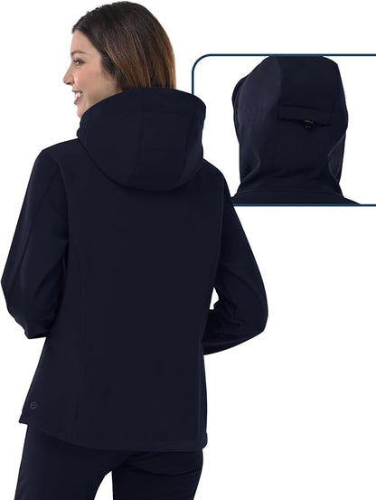 Outdoor Ventures Women's Softshell Jacket with Hood Fleece Lined Warm Lightweight Waterproof Insulated Windbreaker