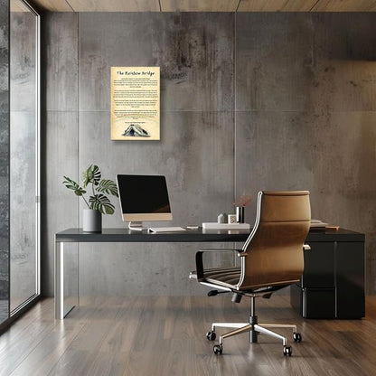 Wallpicss The Rainbow Bridge Poem Wall Art Framed Positive Quotes Poster Retro Poetry Canvas Painting Pictures Prints for Bedroom Decor 12x18 inches