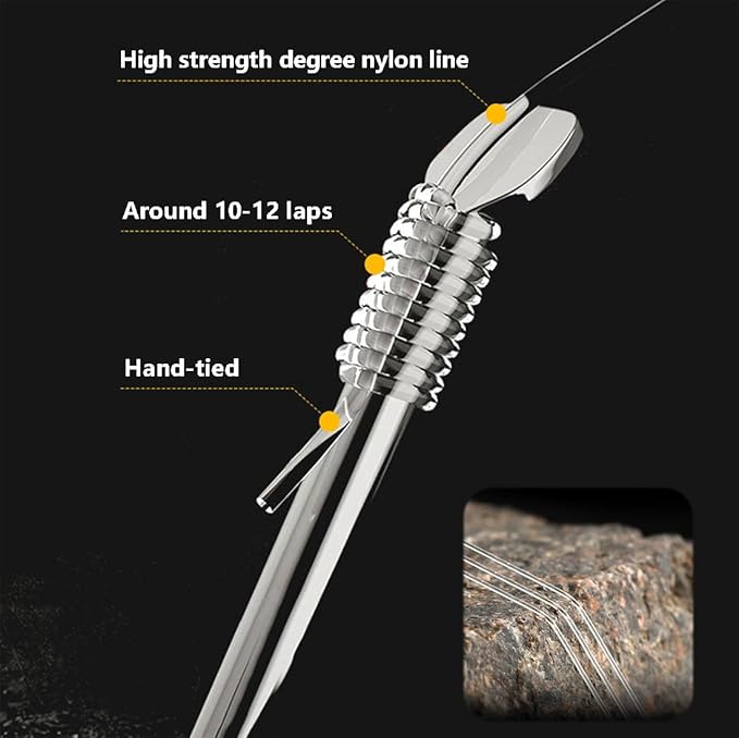 Dyxssm Small Barbless Fishing Hooks with Line, Pretied Tiny Fishing Hook on Nylon Line (Pack of 20)