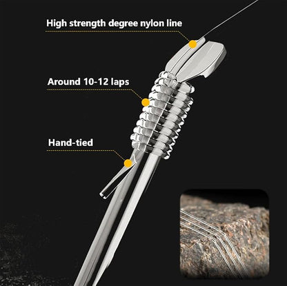 Dyxssm Small Barbless Fishing Hooks with Line, Pretied Tiny Fishing Hook on Nylon Line (Pack of 20)