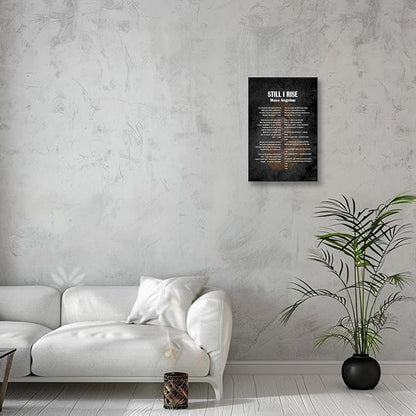 Matniger Still I Rise Wall Art Poem Poster Framed Inspirational Quotes Wall Art Prints Poetry Canvas Painting for Living Room Wall Decor 12x18inches