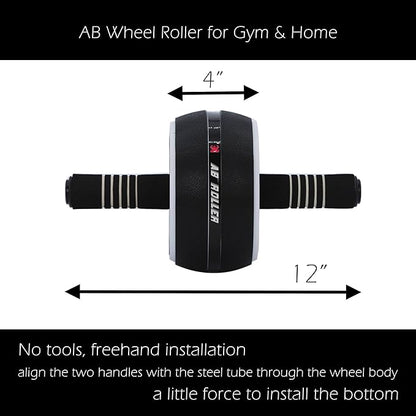 AB Wheel Roller, Exercise Abdominal Fitness Wheel, Work-out Strength-Training Roller, 12"W