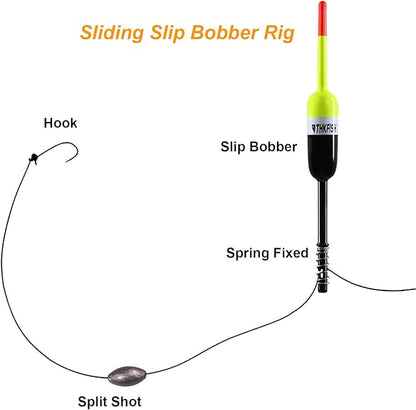 THKFISH Fishing Bobbers Fishing Floats and Bobbers Slip Bobbers for Fishing Balsa Floats Crappie Fishing Bobbers Fixed Bobber (1.5"X0.59"X5.4") (2.5"X0.59"X5.4")