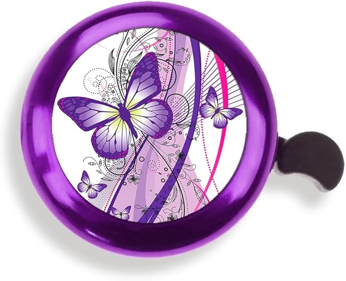 WIRESTER Purple Aluminum Round Bike Bell, Classic Ring Bicycle Bell, Bike Accessories Bell Ring for Adults Kids Girls Boys