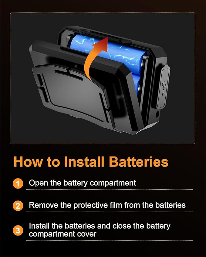 SKYFIRE Rechargeable Headlamp High Lumens, 7500mAh Motion Sensor LED Head Light with Zoomable, 13 Modes, 90° Adjustable, IPX6 Waterproof for Adults, Camping, Hiking, Fishing, Running, Cycling