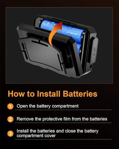 SKYFIRE Rechargeable Headlamp High Lumens, 7500mAh Motion Sensor LED Head Light with Zoomable, 13 Modes, 90° Adjustable, IPX6 Waterproof for Adults, Camping, Hiking, Fishing, Running, Cycling