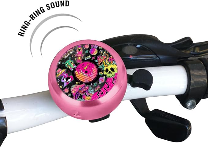 WIRESTER Pink Aluminum Round Bike Bell, Classic Ring Bicycle Bell, Bike Accessories Bell Ring for Adults Kids Girls Boys