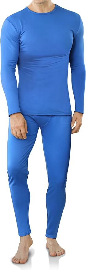 VZV Thermal Underwear for Men Fleece Lined Long Johns for Mens Thermals Top and Bottom Set Soft Base Layer for Winter