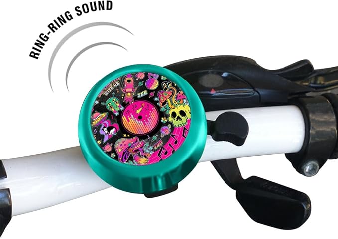 WIRESTER Green Aluminum Round Bike Bell, Classic Ring Bicycle Bell, Bike Accessories Bell Ring for Adults Kids Girls Boys