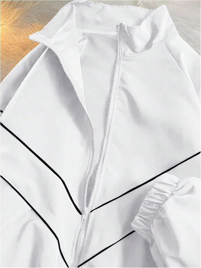 SOLY HUX Men's Y2k Zip Up Jacket Lightweight Windbreaker Outerwear Varsity Jackets