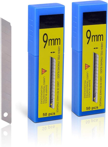 FOSHIO 60 Degree Snap Off Universal Art Knife Replacement Blades, High Hardness Carbon Steel Material, Auto Vinyl Wrap Office Cutter Craft Knife Sharp Blades, Pack of 100