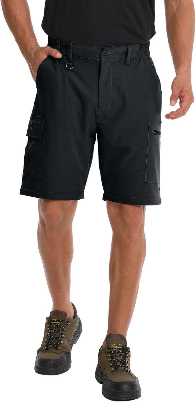 Mens Hiking Pants Convertible Quick Dry Zip Off Tactical Cargo Pants Water Resistant Lightweight Outdoor Pants with 6 Pockets