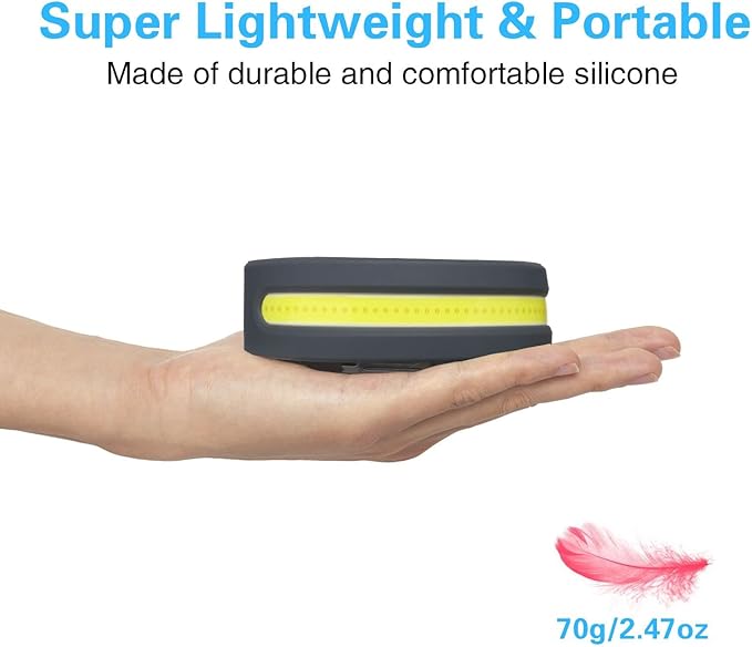 COSOOS 2 LED Headlamp Rechargeable Flashlight, Bright Head Lamp Outdoor, 1000 Lumen 230°Wide Beam, Spot Light, Sensor Mode,2.4oz Lightweight, Hard Hat, Hiking, Camping, Christmas Gift -Grey