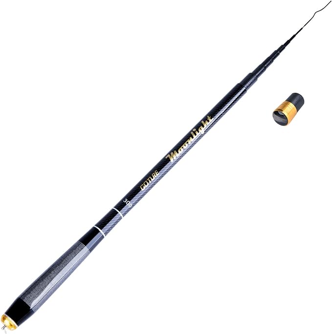 Goture//Telescopic Tenkara Fishing Rod Kit//Ultralight Travel Fishing Rod,Portable Collapsible Bass Crappie Rod, Carbon Fiber Inshore Stream Trout Pole 10 12 15 18 21 24 Free Tip Set(Top 3 Segment)