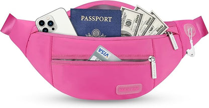 MAXTOP Large Crossbody Fanny Pack with 4-Zipper Pockets,Gifts for Enjoy Sports Festival Workout Traveling Running Casual Hands-Free Wallets Waist Pack Phone Bag Carrying All Phones