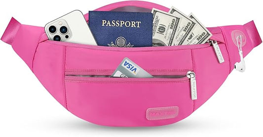 MAXTOP Large Crossbody Fanny Pack with 4-Zipper Pockets,Gifts for Enjoy Sports Festival Workout Traveling Running Casual Hands-Free Wallets Waist Pack Phone Bag Carrying All Phones