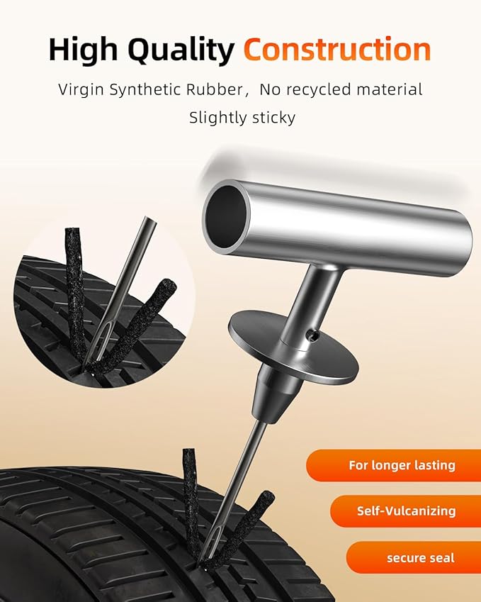 Tire Plugs Heavy Duty (4", 50 Pack) - 1/4" (6mm) Tubeless Tire Plugs for Car, ATV/UTV, Professional Tire Repair Plugs for Tire Flats, Essential for Tire Plug Kit or Tubeless Tire Repair Kit