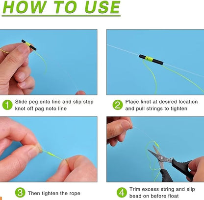 Slip Bobber Stop for Fishing Line,Float Bobber Stops&Fishing Beads