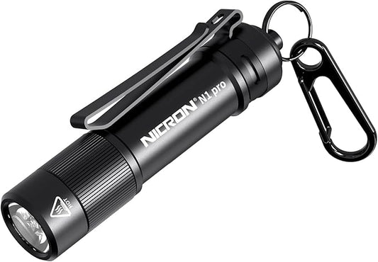 NICRON N1pro EDC Flashlight, 1000 Lumens Rechargeable Flashlights, 6 Modes AA Pocket Flashlight Mini Size with Keychain for Camping, Home, and Emergencies