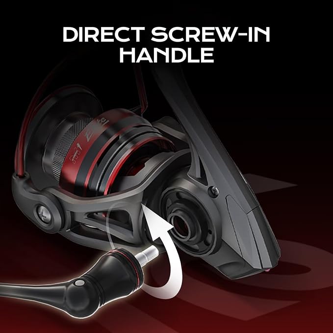 Handing M1 Elite Spinning Reels Fishing Reels Spinning 13.23 Lbs Max Drag Screw-in Handle Slow Oscillation System 5.2:1 Gear Ratio 9+1 Stainless BB Size 1000-4000
