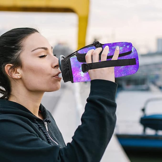 25/32/40/64oz Water Bottle Bag Holder Carrier-Insulated Crossbody Sling Case Sleeve with Strap & Pockets for Men Women Gym Cycling Travel Walking Hiking Camping