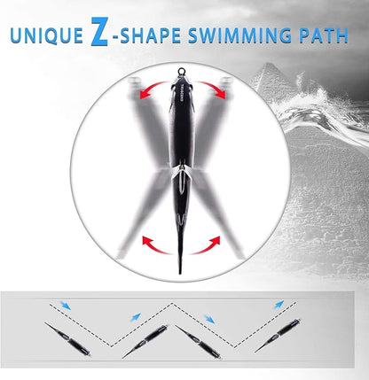 TRUSCEND Easy Catch Swimmax, Magic Noisy Turbulent Wiggling and Vibrating Actions for More Bites, Segmented Swimbait Jointed by Dyneema Strongest Fiber, Lifelike Fishing Lures for Relax Family Fishing