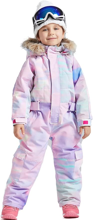 Kids Girls Boys Waterproof Colorful One Piece Snowsuits Coveralls Ski Suits Jackets Winter Jumpsuits
