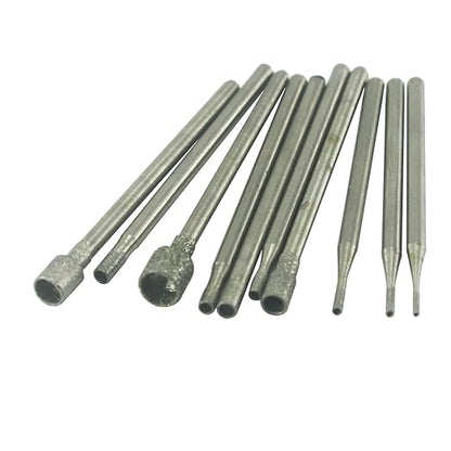 𝐋𝐮𝐨 𝐤𝐞 10 Pcs Hollow Cup Shape Diamond Burr Set, 3/32 Inch Shank Stone Carving Bits for Rotary Tools