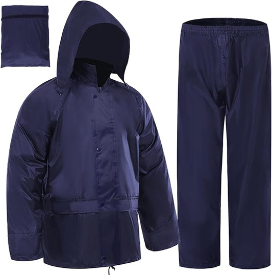 RainRider Rain Jacket Pants Suits for Men Women Waterproof Lightweight Rain Gear Workwear