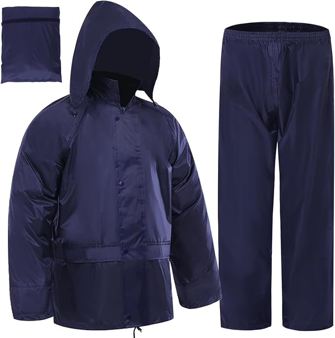 RainRider Rain Jacket Pants Suits for Men Women Waterproof Lightweight Rain Gear Workwear