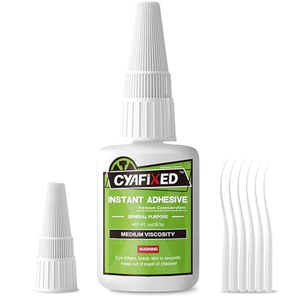Medium Super Glue Liquid, All Purpose CA Glue with Anti-Clog Cap & Microtips for Woodworking, 3D Printing, Aquarium, Crafts, Plastic – Instant Cyanoacrylate Adhesive Repair Shoe, Ceramic, Glass