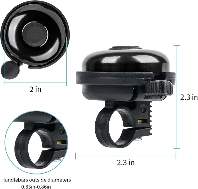 Classic Bike Bell, Aluminum Bicycle Bell, Loud Crisp Clear Sound Bicycle Bike Bell for Adults Kids