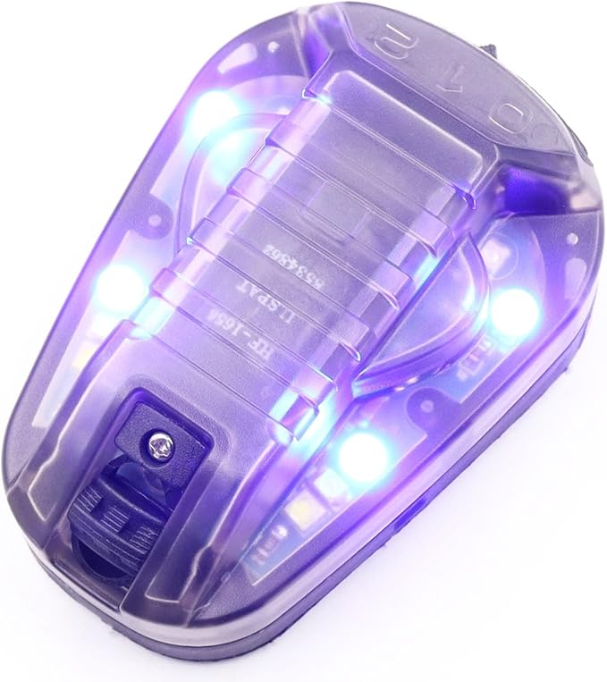 Tactical IR Strobe Helmet Light Military Identification Light with Visible LED + White Strobe Survival Signal Light (Black-Blue), EX832