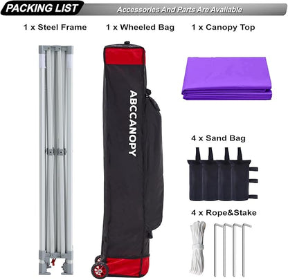 ABCCANOPY Commercial Pop Up Canopy Tent 10x10 Premium-Series, Purple