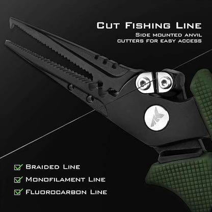 KastKing Cutthroat 7 inch Fishing Split Ring Pliers, 420 Stainless Steel Fishing Tools, Saltwater Resistant Fishing Gear, Tungsten Carbide Cutters