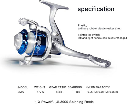 Fishing Pole Set, 2PACK Fishing Rod Combo with Telescopic Fishing Pole Spinning Reels Fishing Lures Fishing Pliers and Travel Bag for Travel Saltwater Freshwater Beginner 2.1m/ 6.89ft