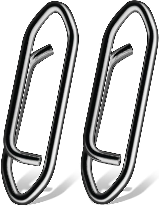 AMYSPORTS High Strength Fishing Snap Saltwater Stainless Connector Snaps Swivels Tackle Steel Power Fishing Clip Lure Quick Change Black Nickel