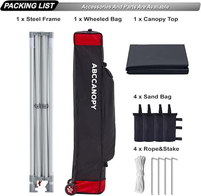 ABCCANOPY Commercial Pop Up Canopy Tent 8x8 Premium-Series, Black