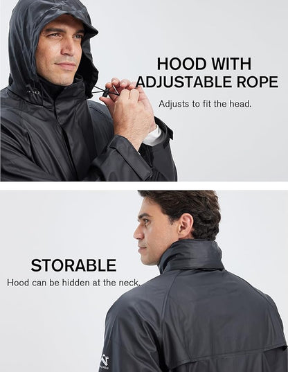 TOWN&FIELD Rain Suits for Fishing Waterproof Rain Gear for Men Women Heavy Duty Rain Coat Jacket with Pants/Overalls