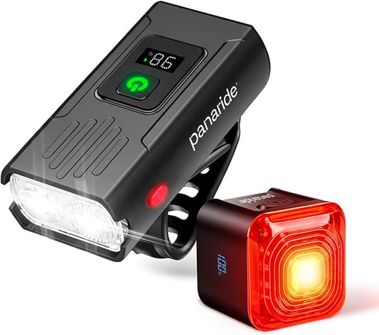 Smart Bike Lights Front and Back, R15 Kit, USB C Rechargeable with Auto Brake Sensing, 500 Lumen Waterproof Bicycle Headlight & Tail Light Set for Night Riding, Long Battery Life for Cycling Safety